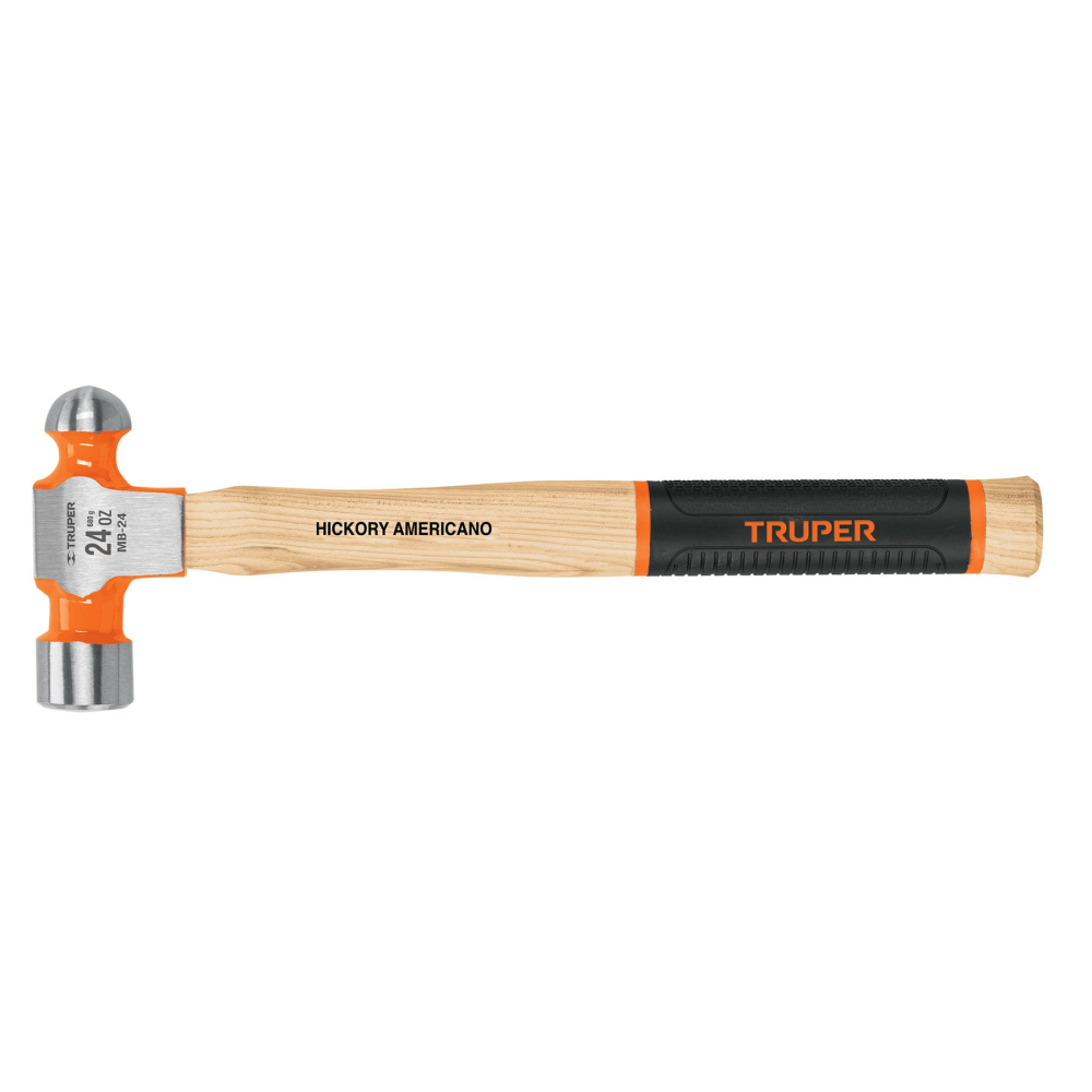 Martillo pulido de bola 24 oz mango hickory, TRUPER Grip MB-24