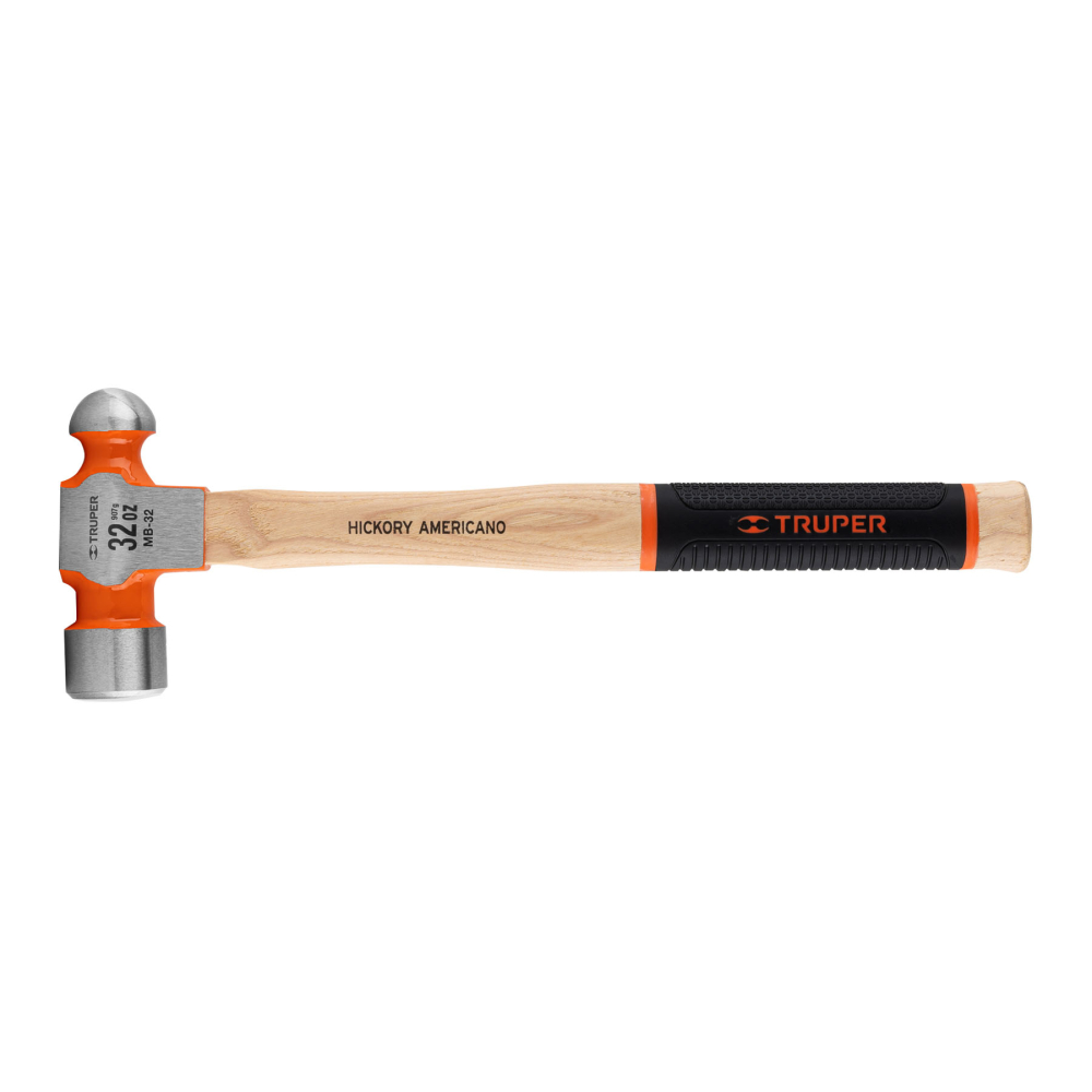 Martillo pulido de bola 32 oz mango hickory, TRUPER Grip MB-32
