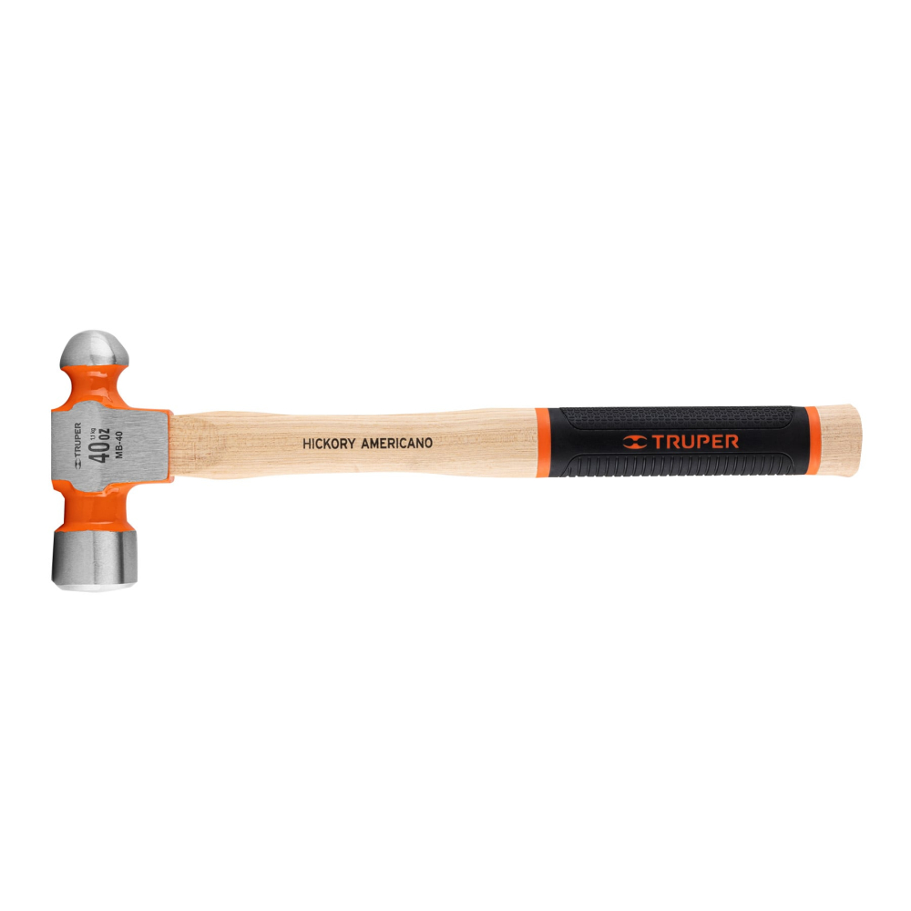 Martillo pulido de bola 40 oz mango hickory, TRUPER Grip MB-40