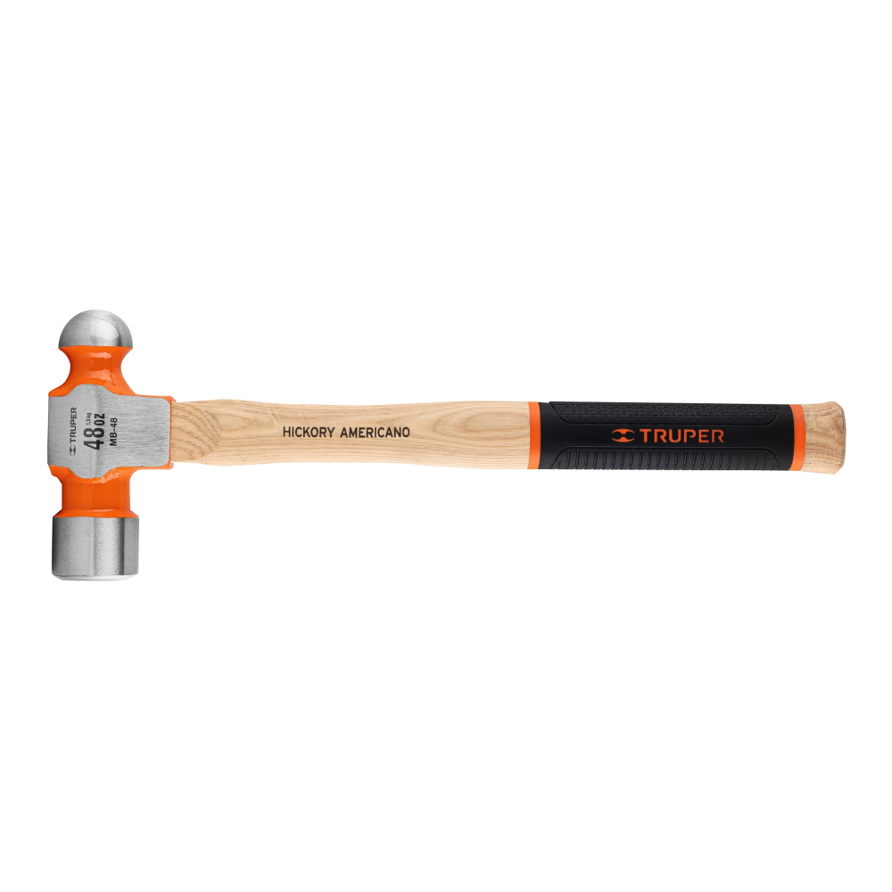 Martillo pulido de bola 48 oz mango hickory, TRUPER Grip MB-48