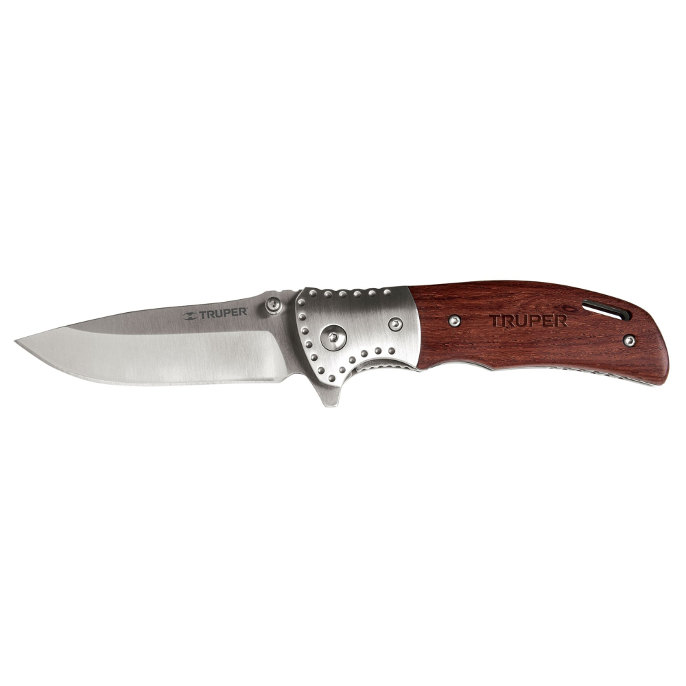 Navaja abatible 4-1/2' mango de madera, TRUPER NV-4