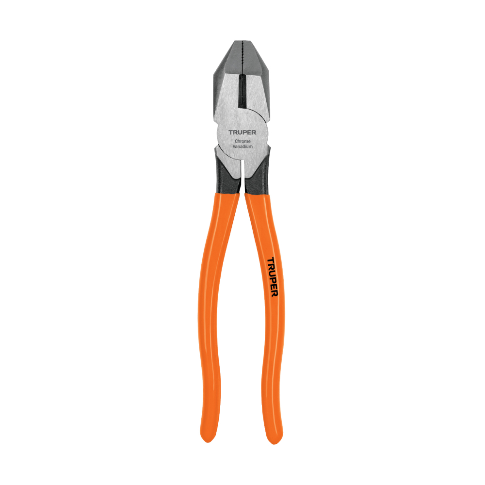 Pinza para electricista 9' uso rudo, mango PVC, TRUPER T201-9