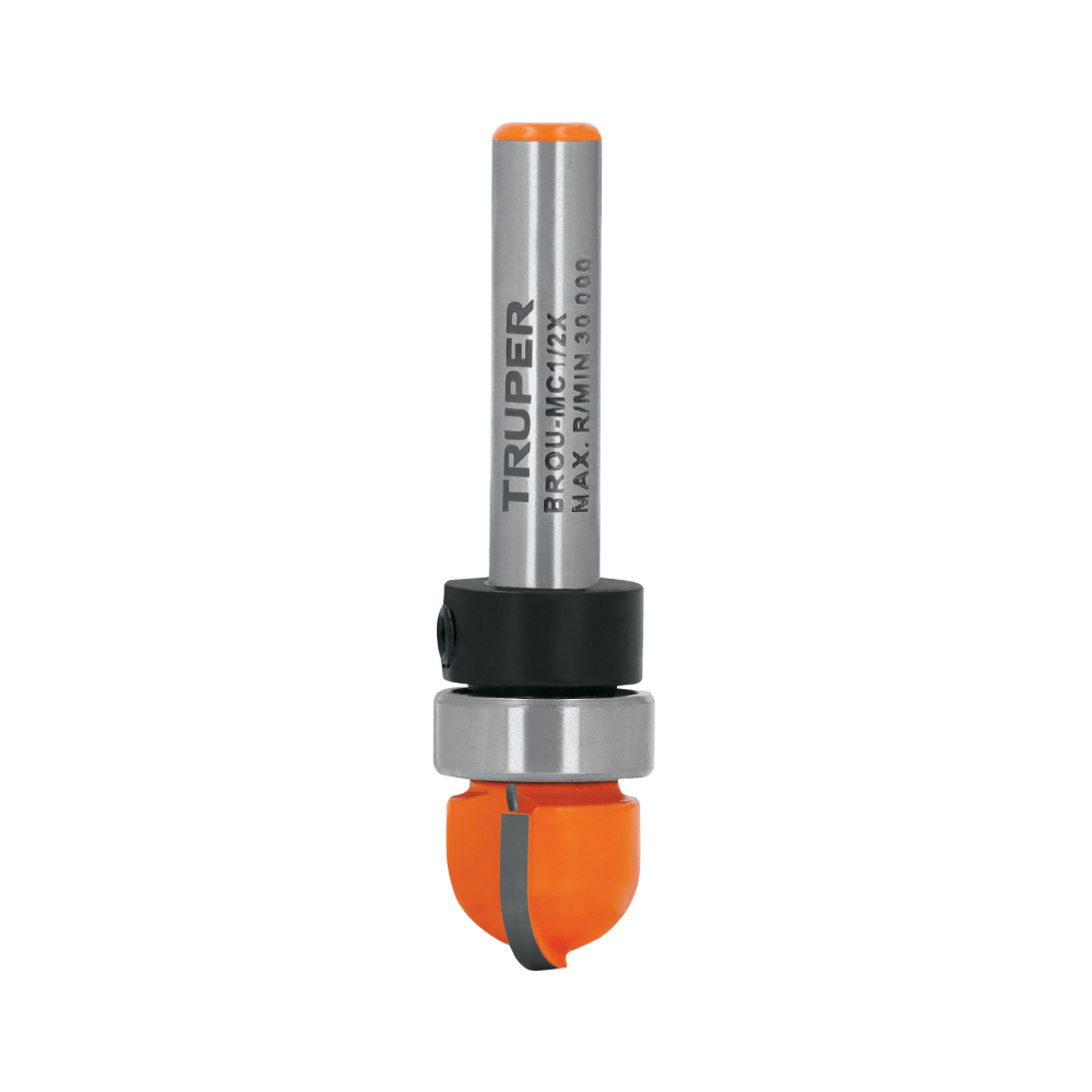 Broca para router, media caña, 1/2' con balero, TRUPER BROU-MC1/2X