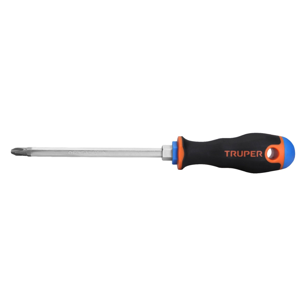 Desarmador de cruz 5/16' x 6' mango Comfort Grip, TRUPER DP-5/16X6B