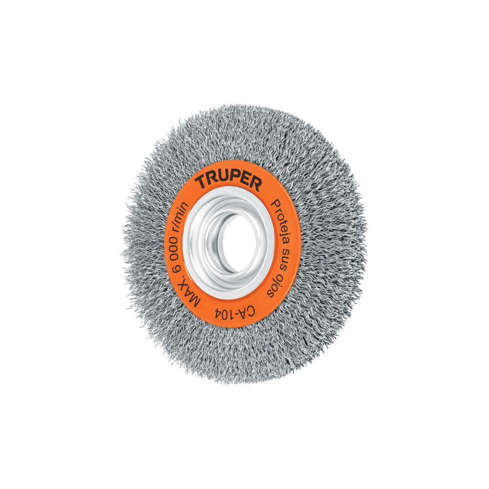 Carda alambre ondulado 6' x 3/4' para esmeril, TRUPER CA-104