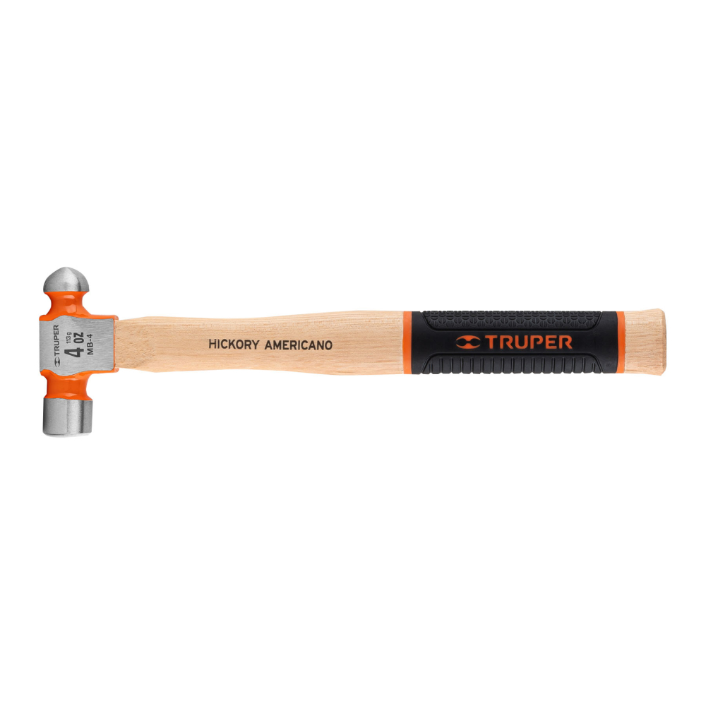 Martillo pulido de bola 4 oz mango hickory, TRUPER Grip MB-4