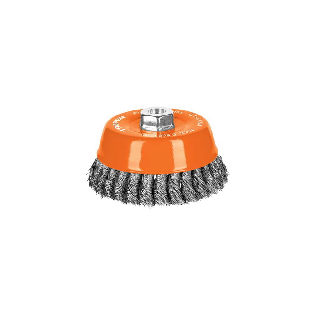 Carda copa 5' alambre trenzado fino, eje M14, Truper CT-612M