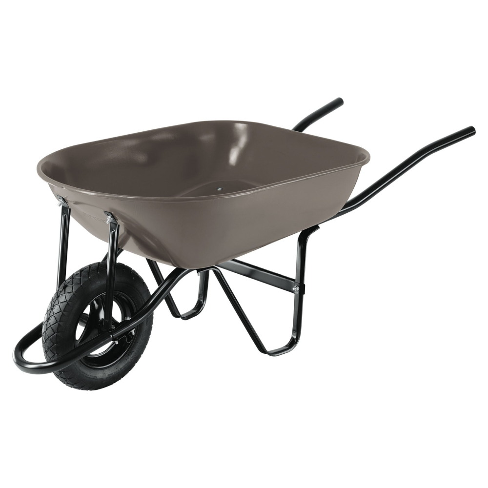 Carretilla 5.5 ft3, gris, neumática, bastidor tubular,PRETUL CAP-5NB