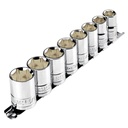 Juego de 8 dados cuadro 1/2' std, PRETUL JD-1/2X9SAE-P