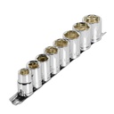 Juego de 8 dados cuadro 1/2' mm, PRETUL JD-1/2X9MM-P