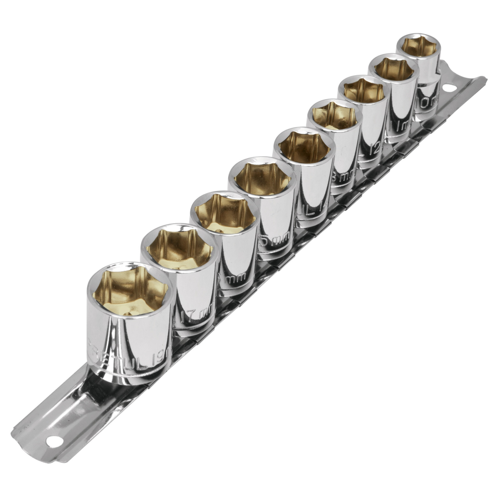 Juego de 9 dados cuadro 3/8' mm, PRETUL JD-3/8X10MM-P
