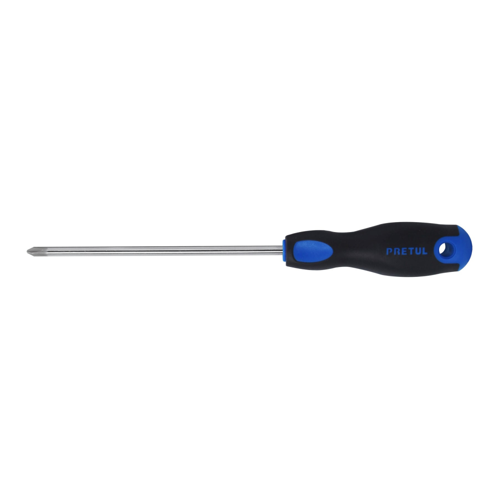 Desarmador de cruz 1/4' x 6' mango Comfort Grip, PRETUL DP-1/4X6BP