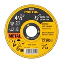 Disco abrasivo de corte preciso metal 4-1/2' x 1.6 mm PRETUL DICOF-4516P
