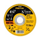 Disco abrasivo de corte preciso metal 4-1/2' x 1 mm, PRETUL DICOF-4510P