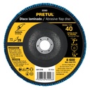 Disco laminado 7', grano 40 centro 7/8', fibra, PRETUL DLP-2730