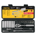Juego de 22 herramientas 1/4' std para mecánico, PRETUL JD-1/4X22SAE-P