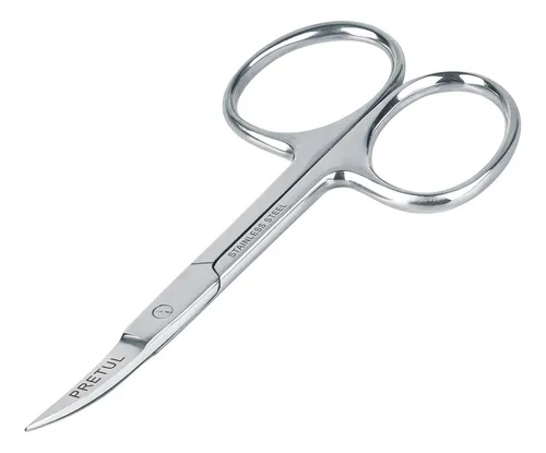Tijera manicure 3-1/2' acero inoxidable, punta curva, PRETUL TP-8833-3-1/2