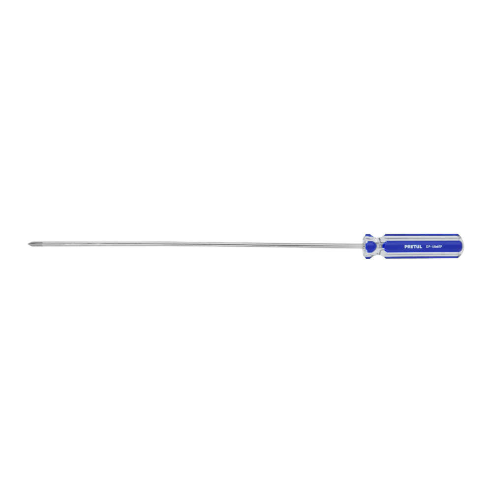 Desarmador de cruz 1/8' x 8' mango de PVC, PRETUL DP-1/8X8TP