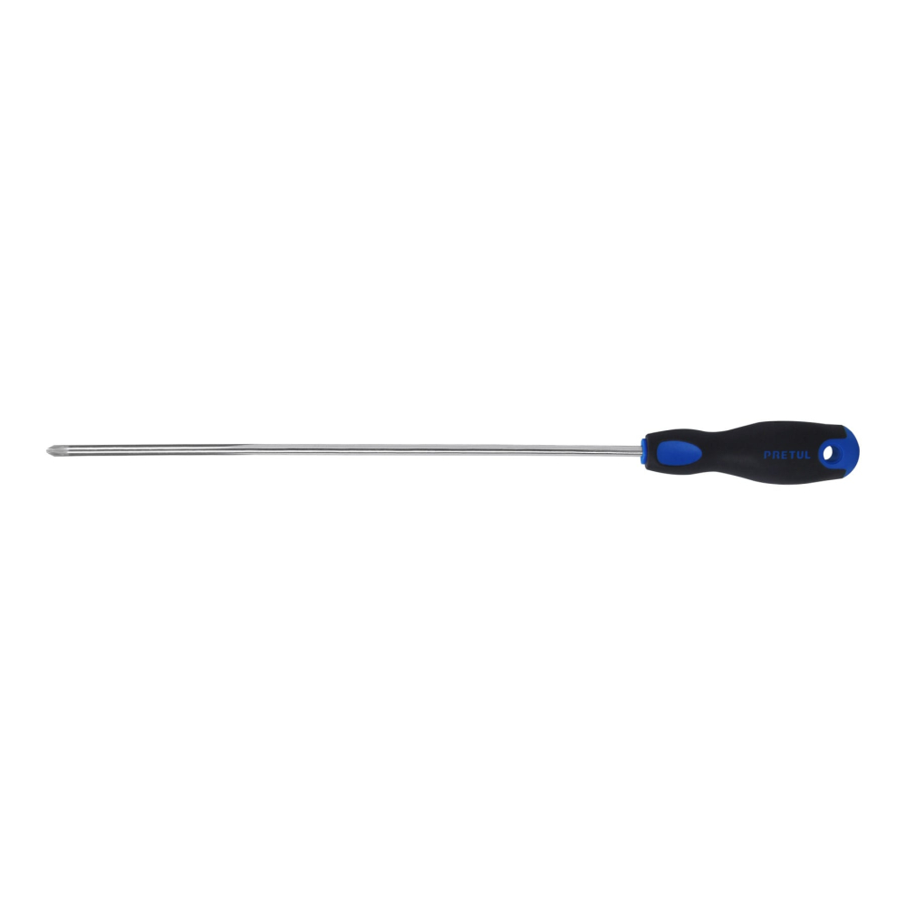 Desarmador de cruz 1/4' x 12' mango Comfort Grip, PRETUL DP-1/4X12BP
