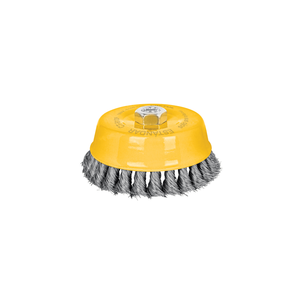 Carda copa 5' alambre trenzado fino, eje 5/8'-11, PRETUL CT-612P