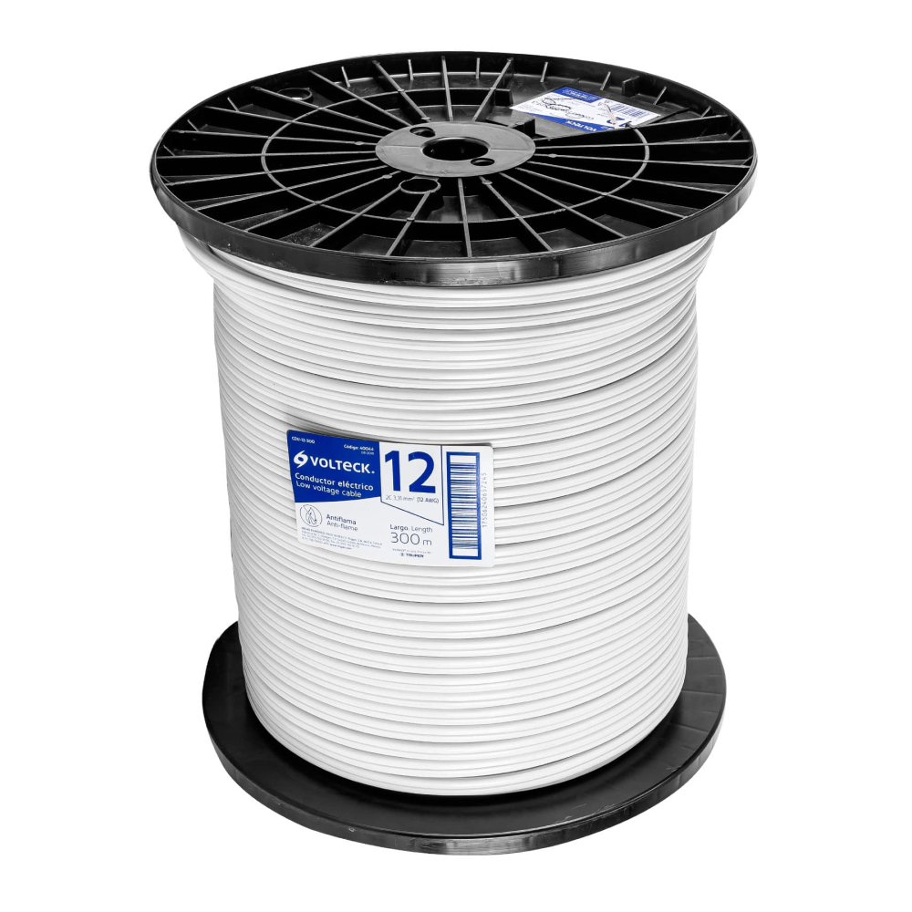 Metro de cordón dúplex flexible SPT 12 AWG en carrete 300 m CDU-12-300