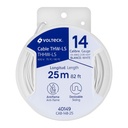 Carrete con 25 m de cable THHW-LS 14 AWG blanco, VOLTECK CAB-14B-25
