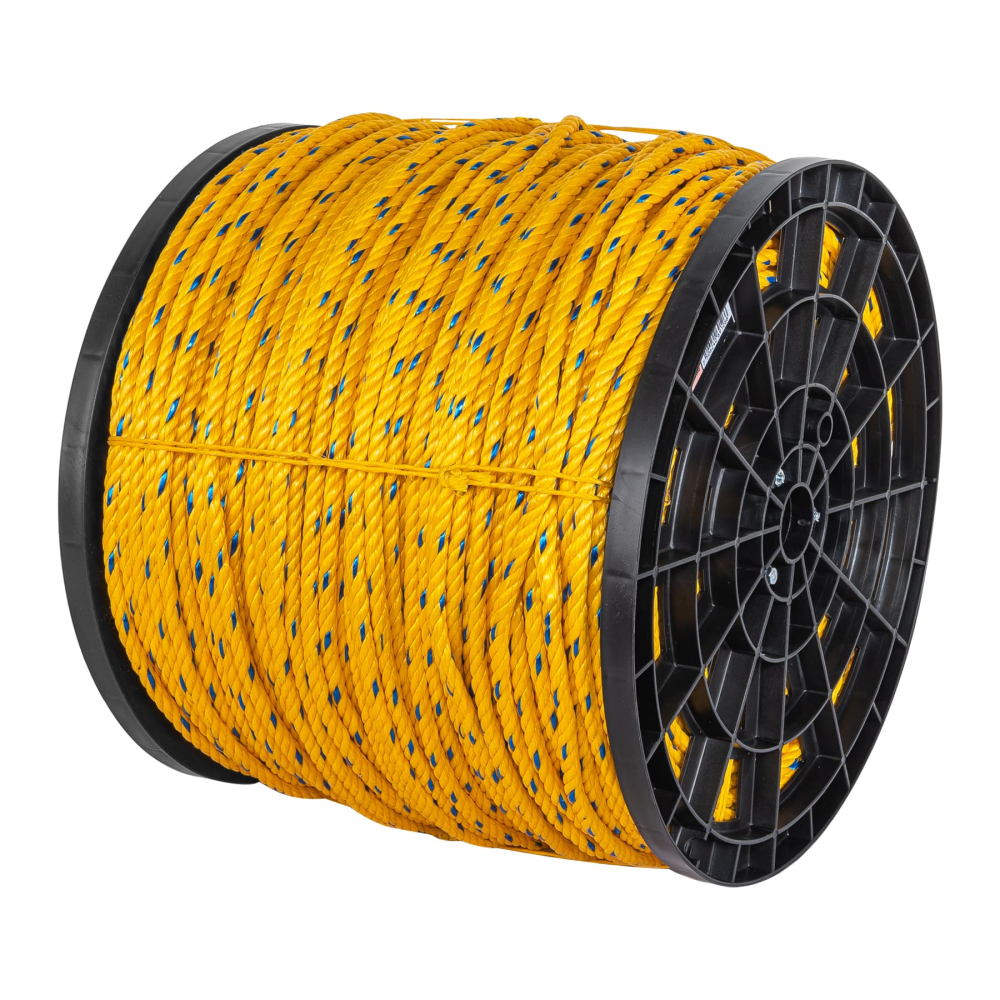 Metro de cuerda amarilla de polipropileno 10mm, carrete 440m CUE-10M