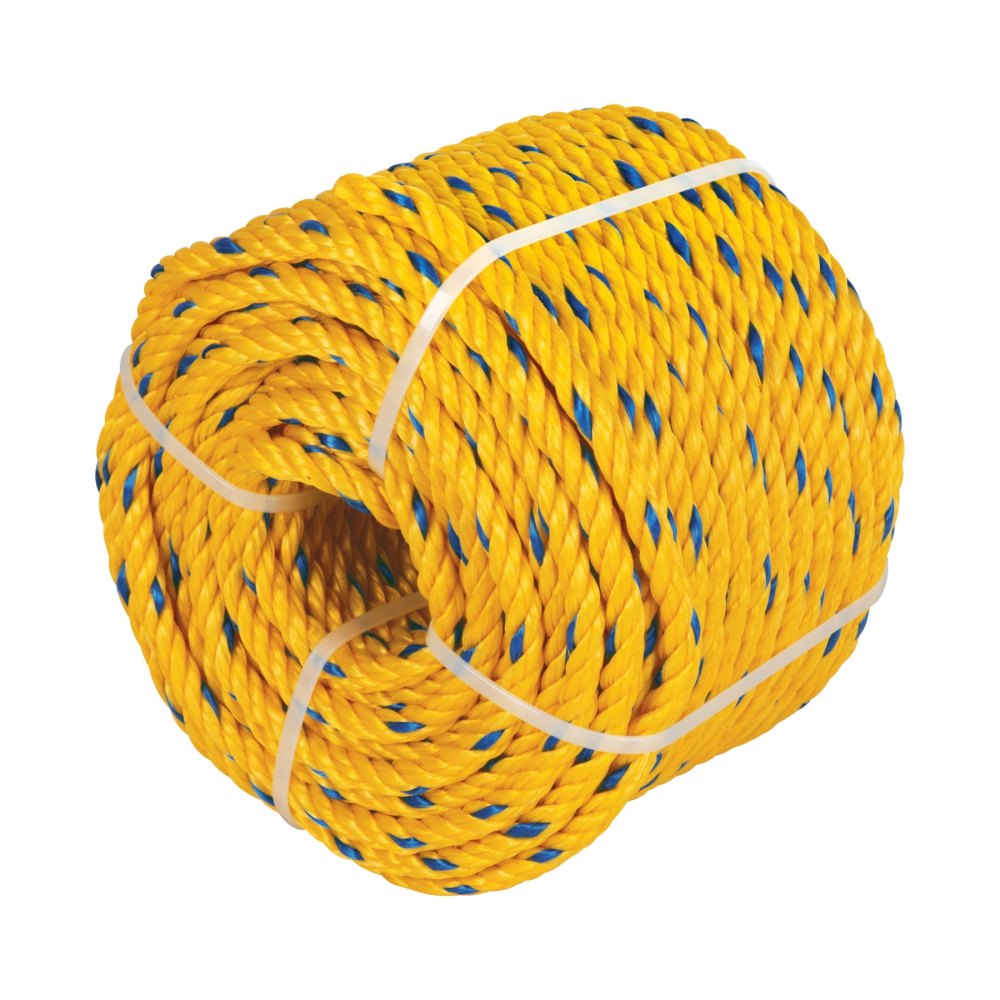 Kilo de cuerda amarilla de polipropileno 8 mm, rollo 1kg CUE-081K