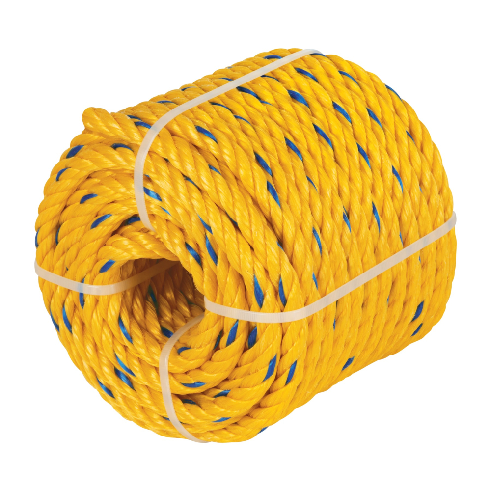 Kilo de cuerda amarilla de polipropileno 10 mm, rollo 1kg CUE-101K