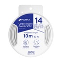 Carrete con 10 m cordón dúplex flexible SPT 14 AWG, VOLTECK CDU-14-10