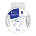 Carrete con 10 m de cable THHW-LS 8 AWG blanco, VOLTECK CAB-8B-10