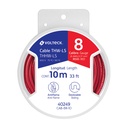 Carrete con 10 m de cable THHW-LS 8 AWG rojo, VOLTECK CAB-8R-10
