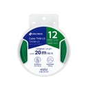 Carrete con 20 m de cable THHW-LS 12 AWG verde, VOLTECK CAB-12V-20