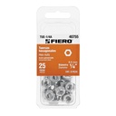 Blíster con 25 tuercas 1/4' hex de acero galvanizado, FIERO TUE-1/4A