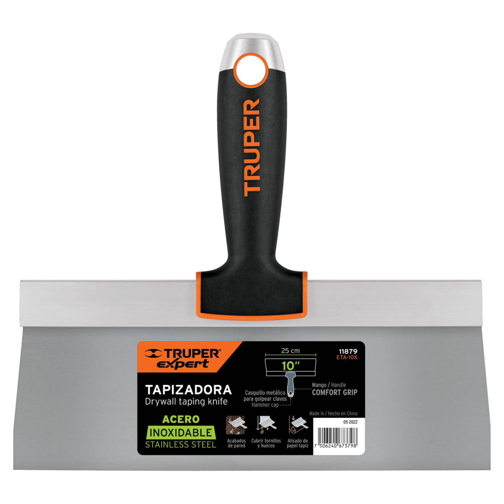 Espátula tapizadora de 10' acero inoxidable, TRUPER EXPERT ETA-10X