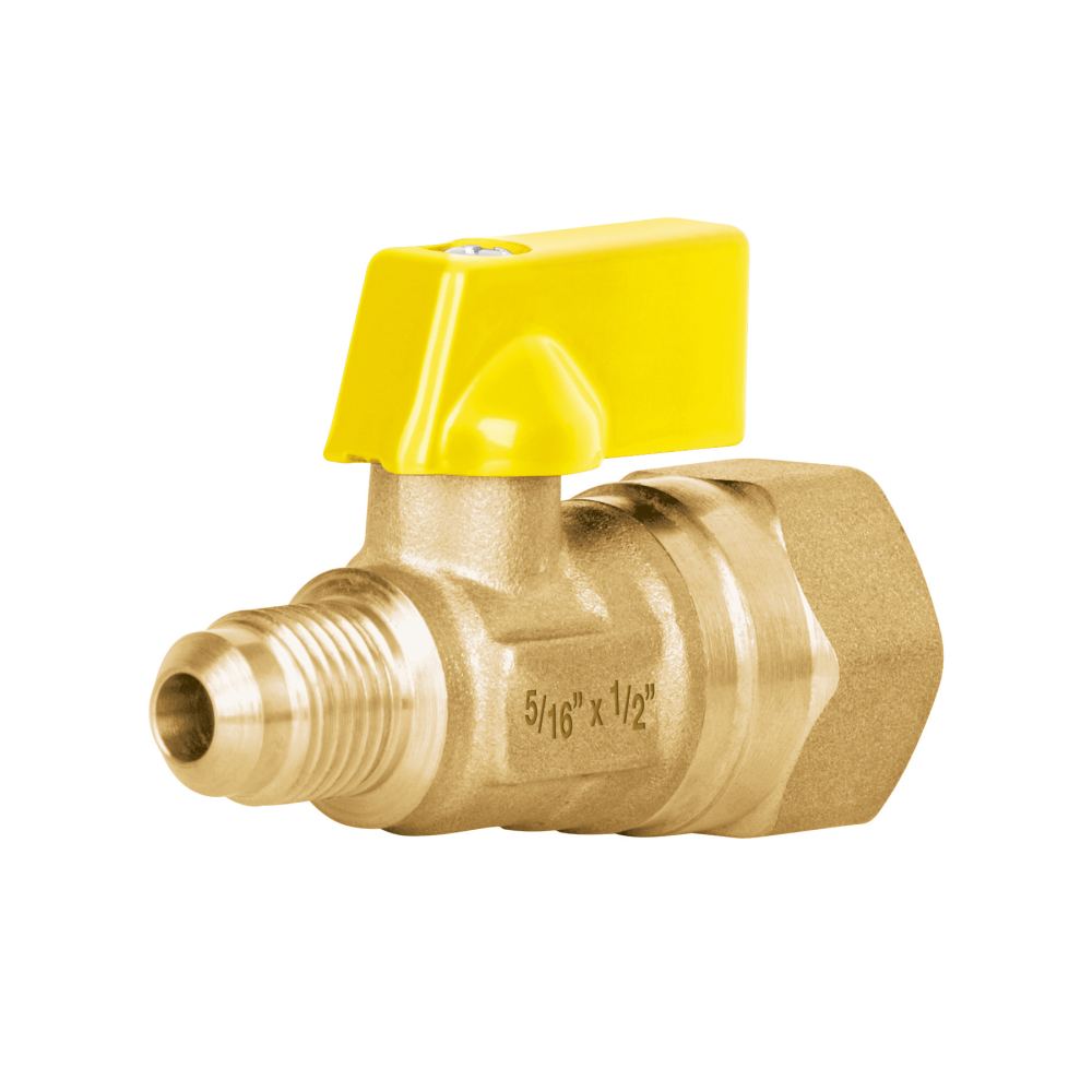 Válvula de control de latón para gas, 5/16' x 1/2', FOSET VG-554-N