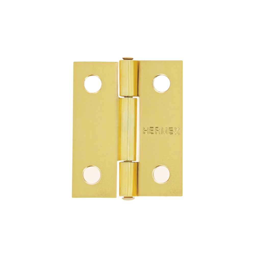 Bisagra rectangular 1-1/2 x 1-3/16', acero latonado, HERMEX BR-151