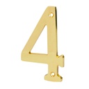Número 4 de latón sólido 4', latón brillante, HERMEX NUCH-4