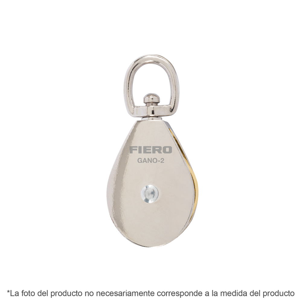 Garrucha para noria giratoria 3/4' sencilla niquelada, FIERO GANO-3/4