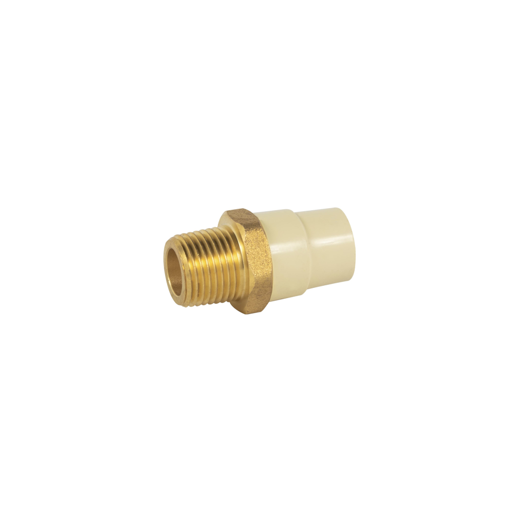 Adaptador macho de CPVC 1/2' con inserto y tuerca de latón CPVC-651