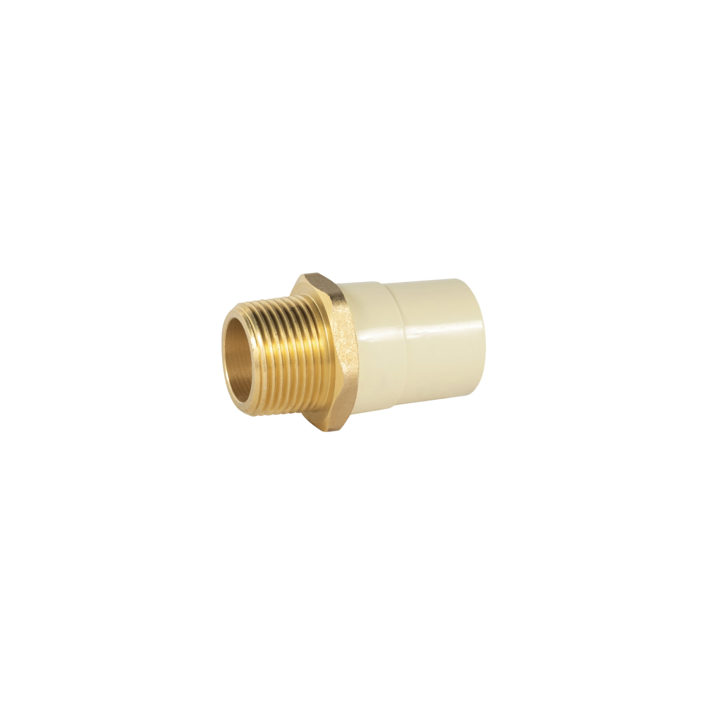 Adaptador macho de CPVC 1' con inserto y tuerca de latón CPVC-653