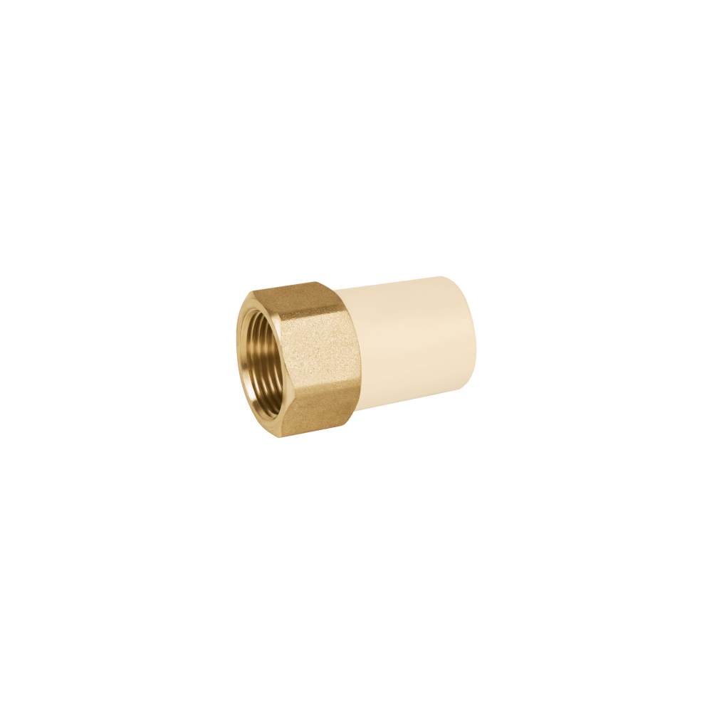 Adaptador hembra de CPVC 3/4' con inserto y tuerca de latón CPVC-642