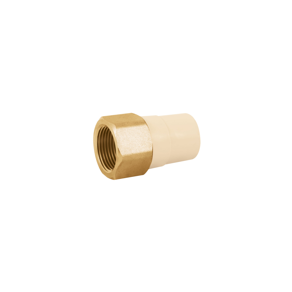 Adaptador hembra de CPVC 1' con inserto y tuerca de latón CPVC-643