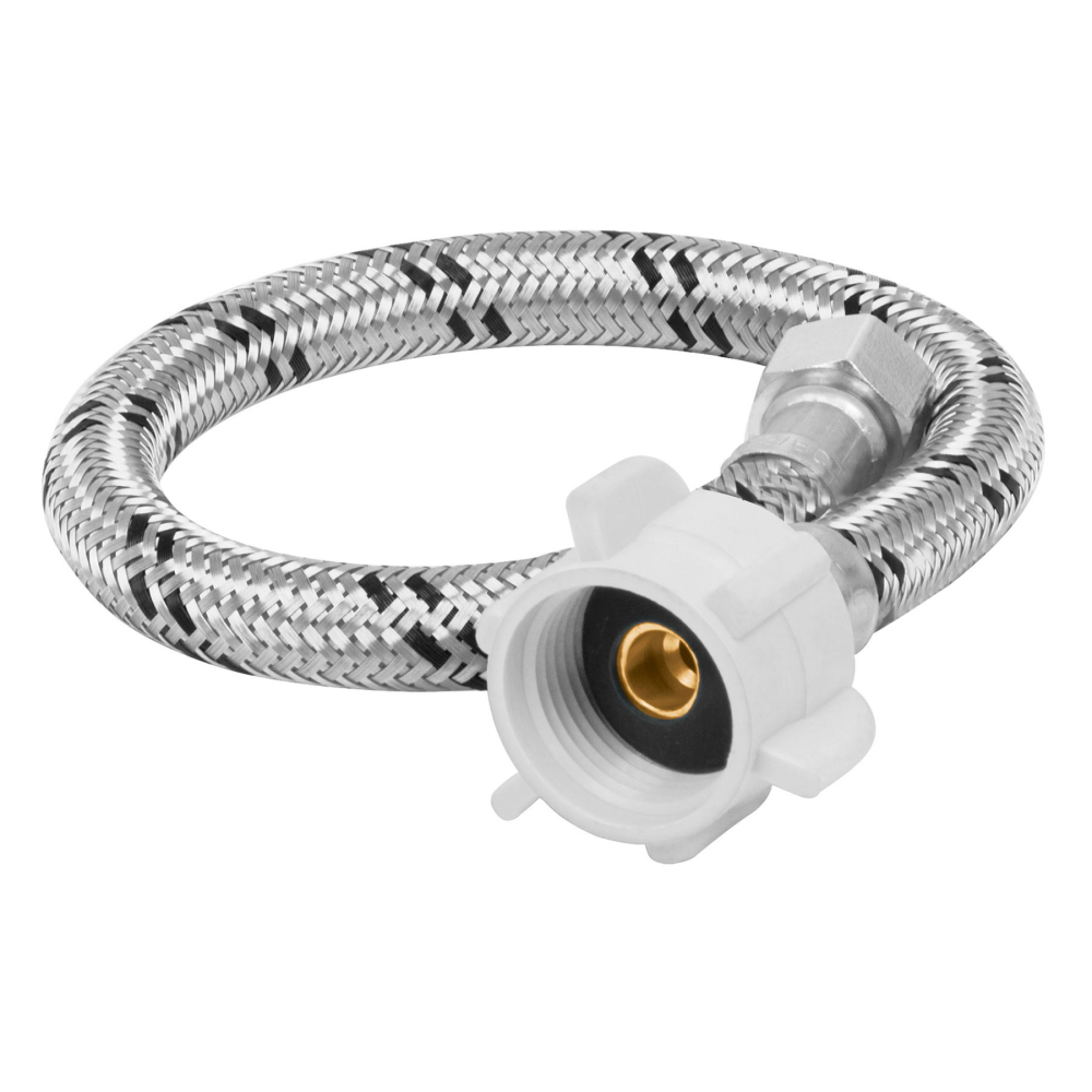 Manguera p/WC, acero inox, 3/8'x7/8', 35cm, plástico/latón FWC-P35XL