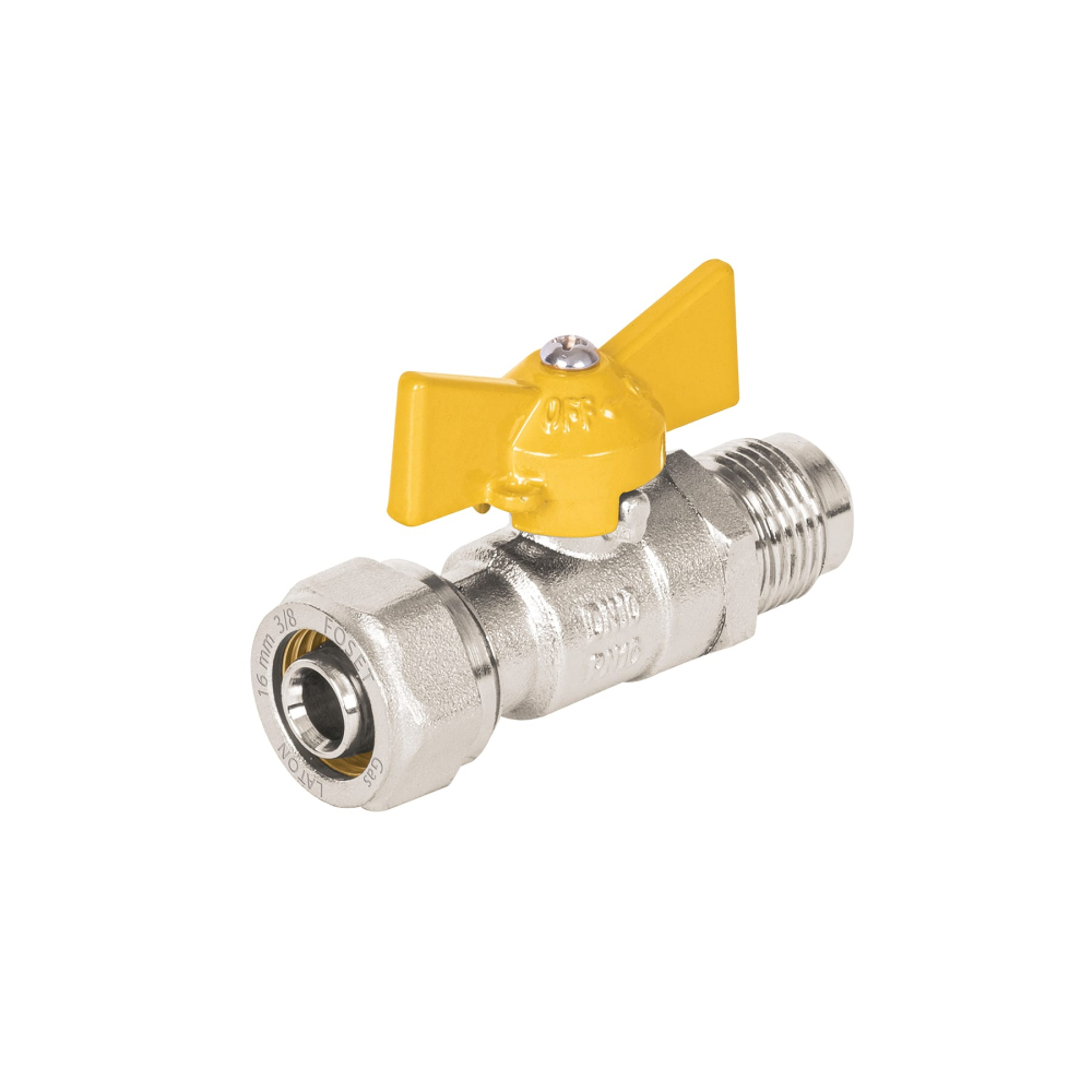 Válvula esfera para PE-AL-PE, 3/8'a flare 3/8', FOSET PPG-38VF