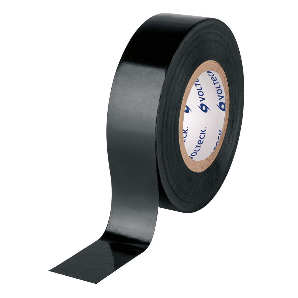Cinta de aislar de 18 m x 19 mm, negra, VOLTECK MV-33