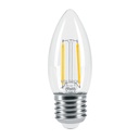 Foco LED filamento 3 W, vela, 2700K luz ambar, E26, VOLTECK LED-V3FC