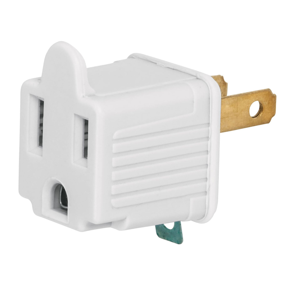 Bolsa con 2 adaptadores 3 a 2 blancos, VOLTECK AD-32B