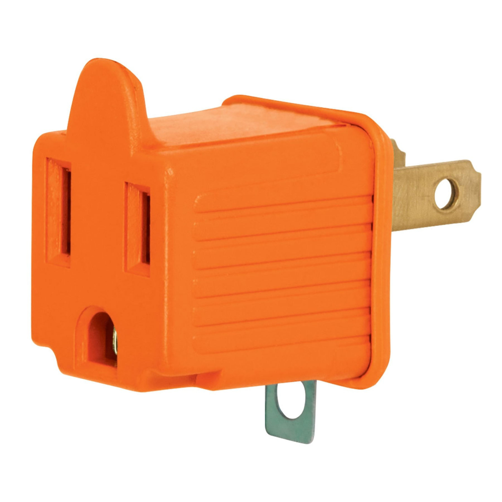 Bolsa con 2 adaptadores 3 a 2 naranjas, VOLTECK AD-32N