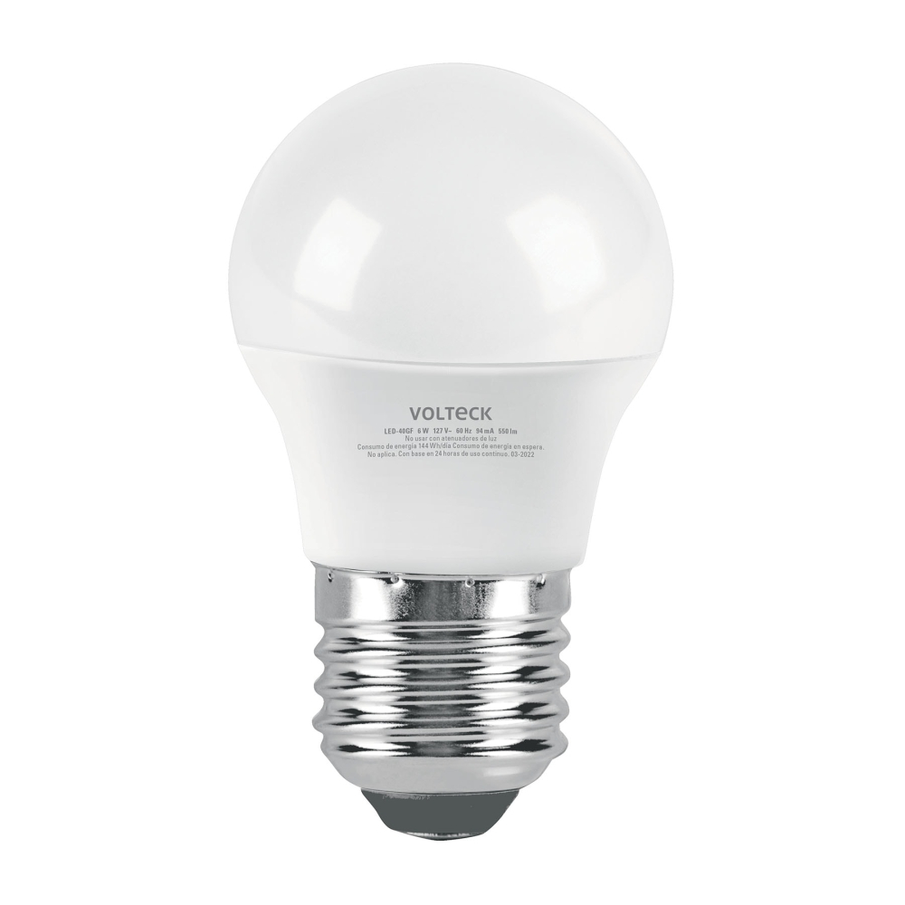 Foco LED 6W (40W) G45, 6500K blanca fría, 550 lm, blíster LED-40GF